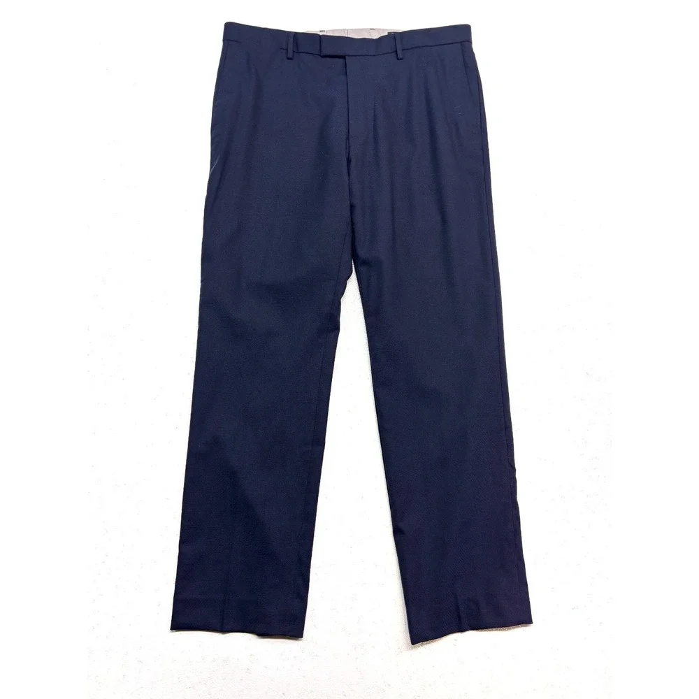 Banana Republic 36x32 Navy Blue‎ Wool Dress Pants Modern Slim Fit Trouser